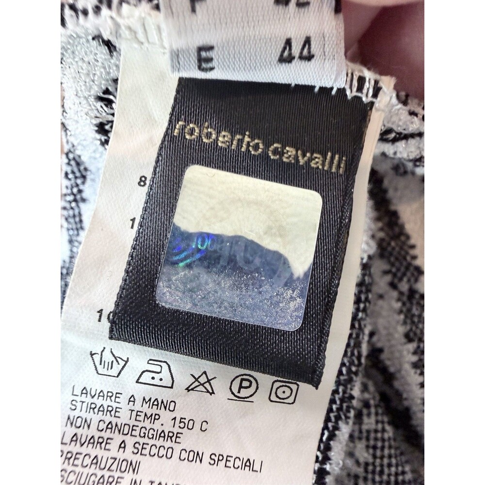 Class Roberto Cavalli Zebra Print Knit Tank Top Ruffle Neck Italy IT 46 US 12 Y2 - Picture 13 of 16